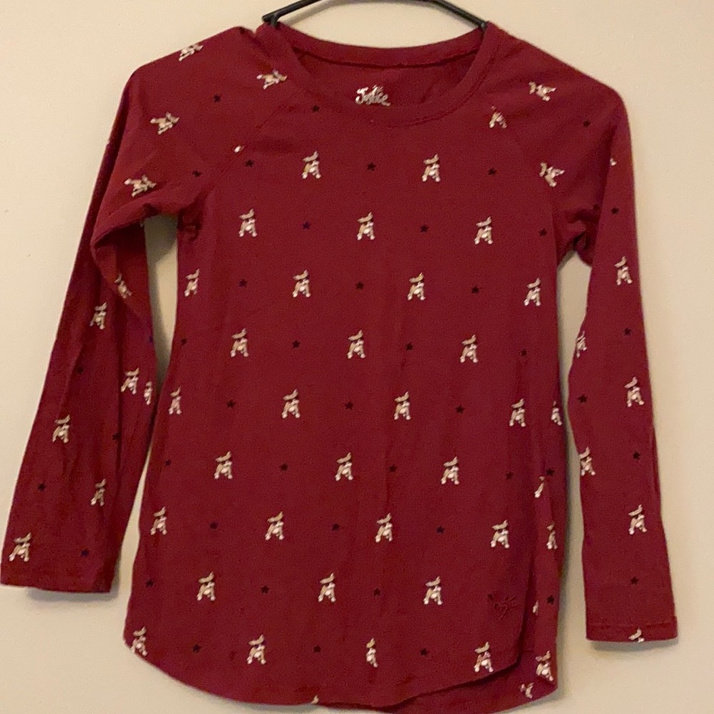 Justice long sleeve tee bulldog print 10 regular